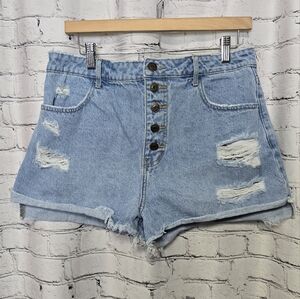 Show Me Your Mumu Distressed 5 Button Fly Distressed Cut Off Jeans Shorts‎ Sz 29